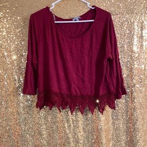 burgundy crop top